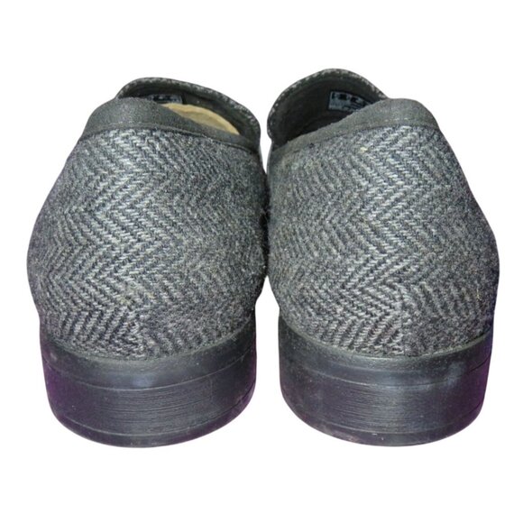 Clarks Trish Rose Grey Herringbone full grain leather chevron patterned Loafer - Picture 3 of 8